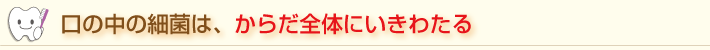 口の中の細菌は、からだ全体にいきわたる