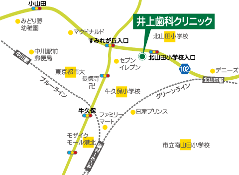 井上歯科クリニックの地図